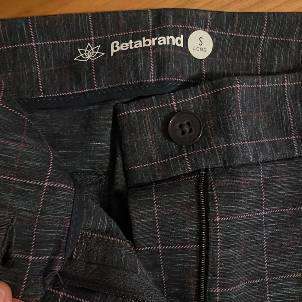 Betabrand small long cigarette ankle zip pants